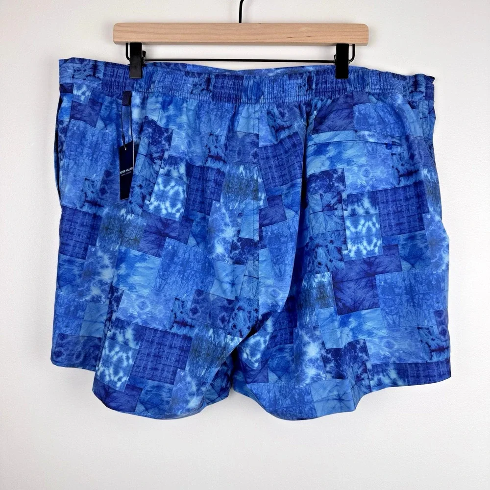 Peter Millar Men's Blue Logo Shorts Beach Athletic Swim Trunk Netting SZ XXL 2XL